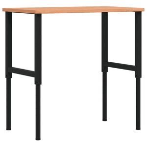 vidaXL darbagalds, 100x60x(71,5-98) cm, ozola masīvkoks, taisnstūra