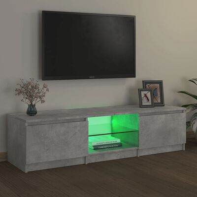 vidaXL TV skapītis ar LED lampiņām, 140x40x35,5 cm, betona pelēks