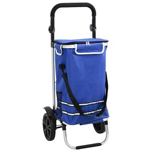 vidaXL Iepirkumu ratiņi Zila 36,5 x 46,5 x 100,5 cm Oksfordas audums