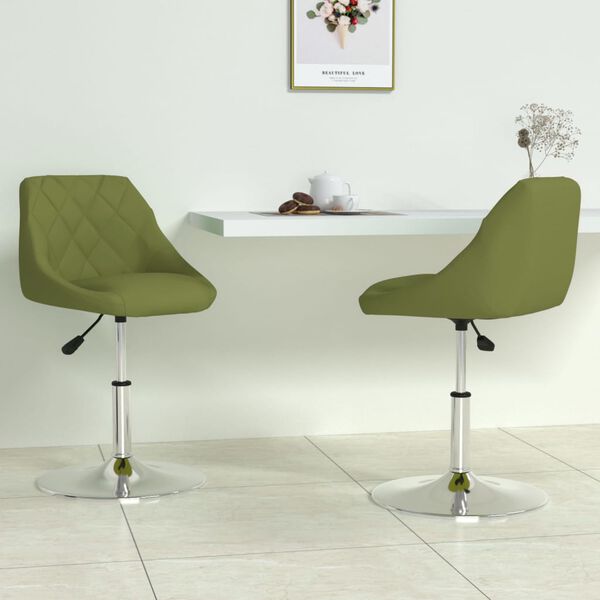 vidaXL grozāmi virtuves krēsli, 2 gab., gai&scaron;i zaļ&scaron; samts