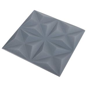 vidaXL Sienas paneļi 24 pcs Origami Pelēks 50 x 50 cm XPS Putu