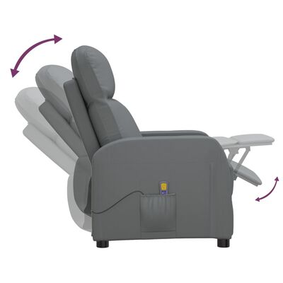 vidaXL masāžas krēsls, antracītpelēka mākslīgā āda
