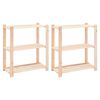 vidaXL 3-līmeņu glabā&scaron;anas plaukti, 2 gb., 80x38x90 cm, priede, 150 kg