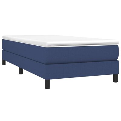 vidaXL gultas rāmis, zils, 90x190 cm, audums
