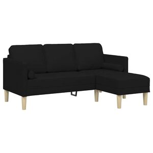 vidaXL Dīvānu komplekts Melna 173 x 131 x 67 cm Poliesters