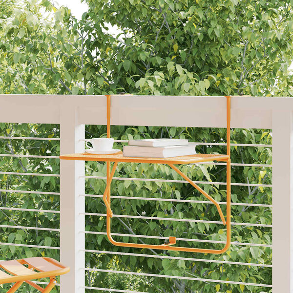 vidaXL balkona galdiņ&scaron;, dzeltens, 60x40 cm, tērauds