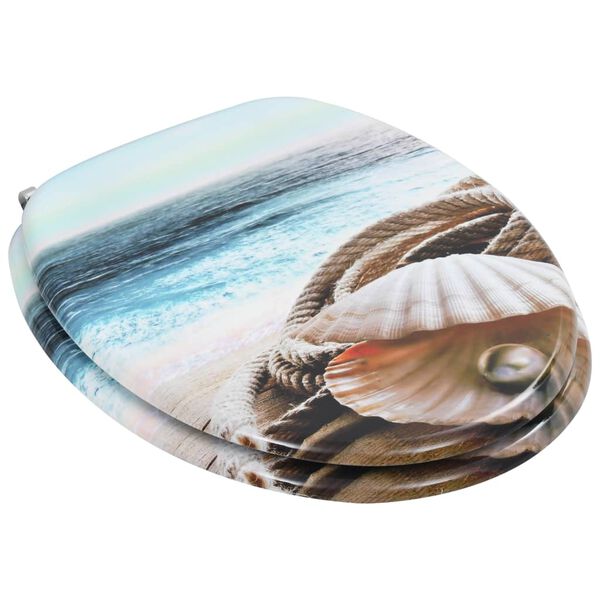 vidaXL tualetes poda sēdekļi ar vāku, 2 gab., MDF, gliemenes dizains