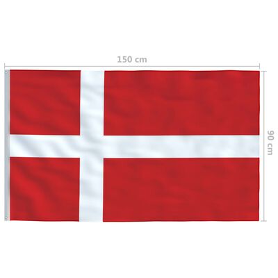 vidaXL Dānijas karogs un karoga masts, alumīnijs, 4 m
