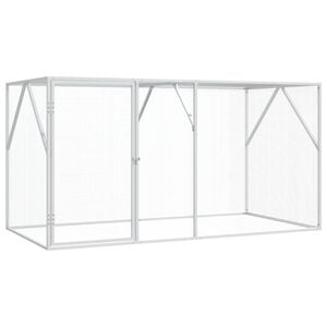 vidaXL Putnu būris Sudraba 208 x 102 x 108 cm