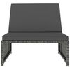 vidaXL dārza krēsli, 2 gab., ar galdu, pelēka PE rotangpalma