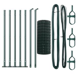 vidaXL Žogs ar stabu Zaļa 0,4 x 10 m Tērauds un PVC