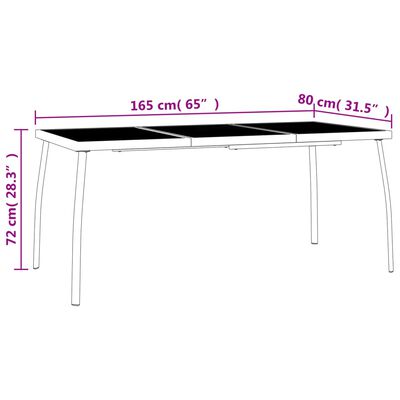 vidaXL dārza galds, antracītpelēks, 165x80x72 cm, tērauda siets
