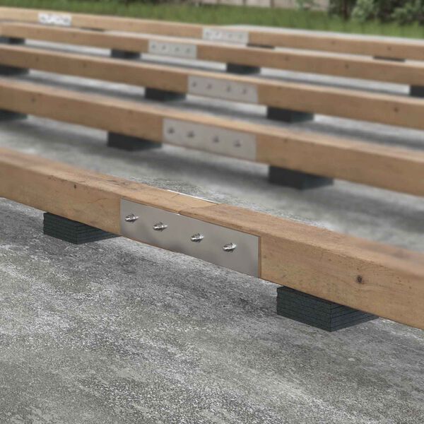 vidaXL Gumijas granulu terases paklājs Melns 9 x 9 x 0,6 cm Gumija