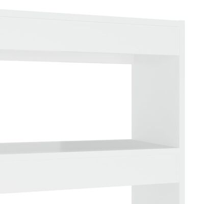 vidaXL grāmatu plaukts, aizslietnis, spīdīgi balts, 100x30x135 cm
