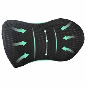 vidaXL Muguras spilvens Melns Atmiņas putas 46 x 24 x 11 cm