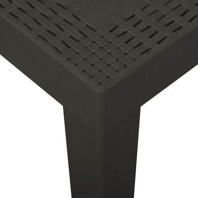 vidaXL dārza galds, antracītpelēks, 79x65x72 cm, plastmasa