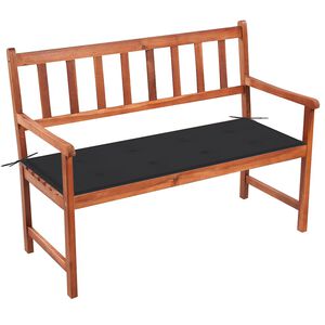 vidaXL dārza sols ar matraci, 120 cm, akācijas masīvkoks