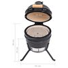 vidaXL Kamado grils, kūpinātava, keramika, 56 cm, melns