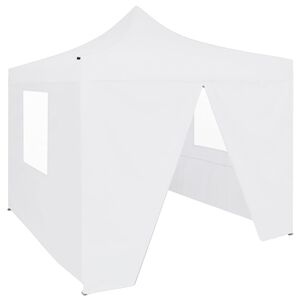 vidaXL saliekama nojume ar 4 sienām, balta, 3x3 m, tērauds