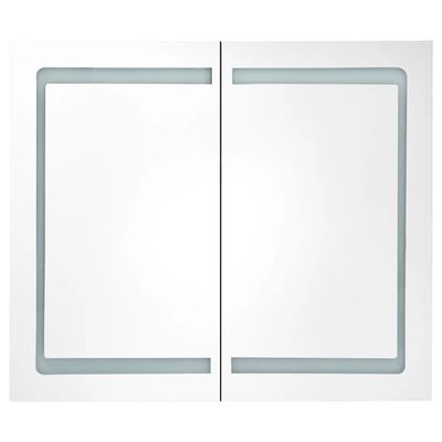 vidaXL vannasistabas skapītis ar spoguli un LED, 80x12x68 cm, ozolkoka
