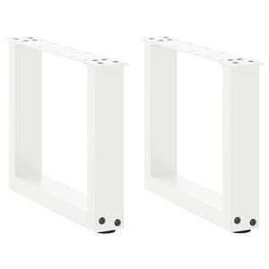 vidaXL kafijas galdiņa kājas, 2 gab., U-veida, baltas, 40x(30-31) cm, tērauds