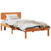 vidaXL Gultas rāmis Vaks brūns 90 x 190 cm Ciets priedes koks