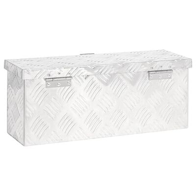 vidaXL uzglabāšanas kaste, sudrabaina, 50x15x20,5 cm, alumīnijs
