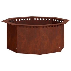 vidaXL Ugunskura gredzens Rūsa 60 x 60 x 25 cm Novecināts tērauds