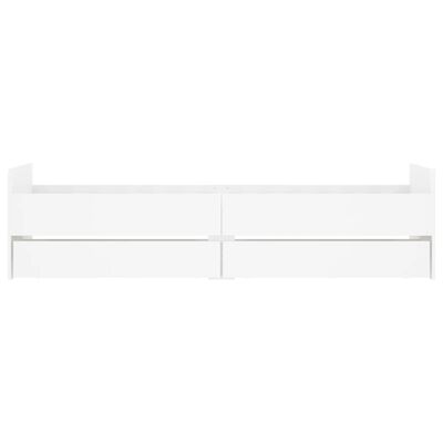 vidaXL gultas rāmis ar atvilktnēm, balts, 75x190 cm, vienvietīgs