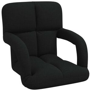 vidaXL Regulējams grīdas krēsls Melns 58 x 62 x 58 cm Audums