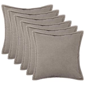 vidaXL Spilvenu pārvalks 6 pcs HOUTEN Gai&scaron;i pelēka 30 x 30 cm Boucl&eacute;