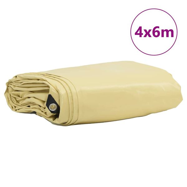 vidaXL Tarps 650g / m&sup2; Bē&scaron;a 4 x 6 m Audekls ar PVC pārklājumu