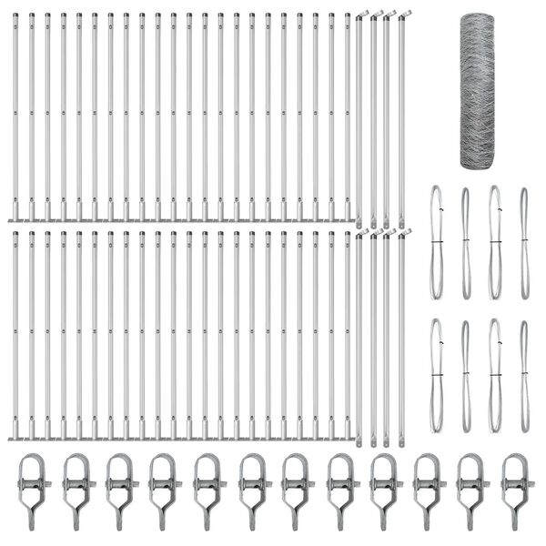 vidaXL Žoga āķis Sudraba 100 x 1 m (36 mm acs) Tērauds