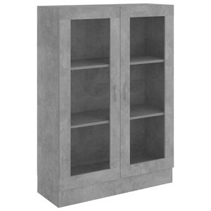 vidaXL vitrīna, betona pelēka, 82,5x30,5x115 cm, inženierijas koks
