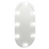 vidaXL spogulis ar LED gaismām, 80x40 cm, stikls, ovāls