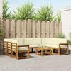 vidaXL Āra dīvānu komplekts ar spilvenu 10 pcs Dabisks un krējuma