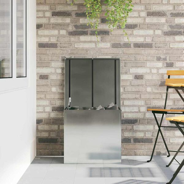 vidaXL Āra uzglabā&scaron;anas kaste Sudraba 55 x 50,5 x 50 cm Tērauds