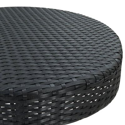 vidaXL dārza galds, 60,5x106 cm, melna PE rotangpalma