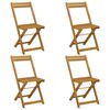 vidaXL Saliekamie dārza krēsli 4 pcs Dabiska 40 x 53 x 80 cm