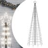 vidaXL LED Ziemassvētku eglīte ar tapas 570 LED auksti balts 300 cm