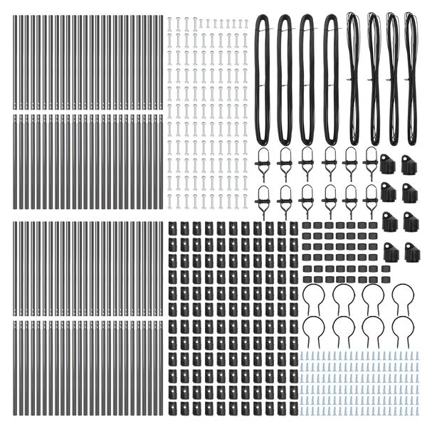 vidaXL Žoga āķis Cits 52 pcs Pelēka 3,2 x 3,2 x 190 cm Tērauds
