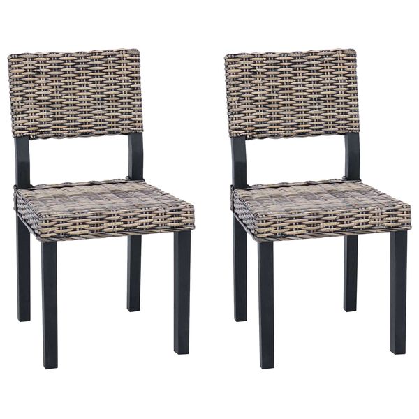 vidaXL Ēdamistabas krēsls 2 pcs Melns mazgāt 46 x 55 x 84 cm