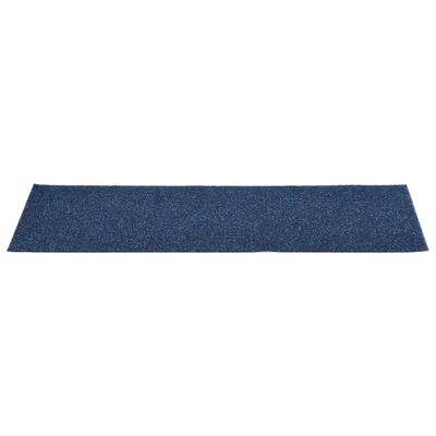vidaXL kāpņu paklāji, 15 gab., pašlīmējoši, 76x20 cm, zili