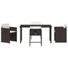 vidaXL Dārza ēdamgalds ar spilvenu 5 pcs Brūna poliratāns
