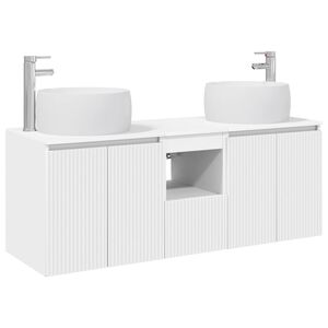 vidaXL Vannas istabas skapju komplekts 3 gab. Balts 129 x 44,5 x 80 cm