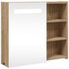 vidaXL vannasistabas spoguļskapītis ar LED, 60x13x52cm, gai&scaron;i ozolkoka