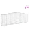 vidaXL arkveida gabiona grozi, 20gb., 400x50x120/140cm, cinkota dzelzs