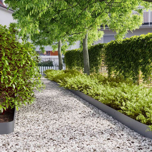 vidaXL Zālāju apmales 10 gab Antracīts 15x103cm Auksti velmēts tērauds