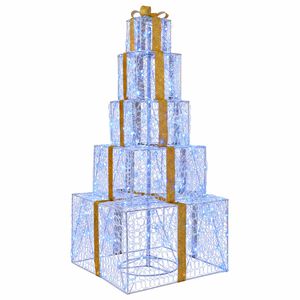 vidaXL Ziemassvētku LED dāvanu kastes 250 LED Zils 56 x 56 x 120 cm