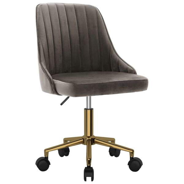 vidaXL grozāmi virtuves krēsli, 4 gab., tum&scaron;i pelēks samts